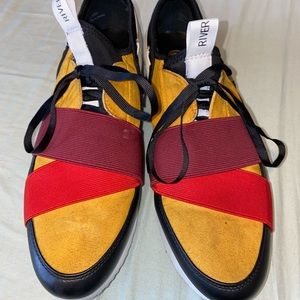 Womens river island dark yellow color block shoes